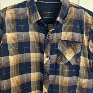 Nomad Boys’ Blue and Tan Plaid Shirt